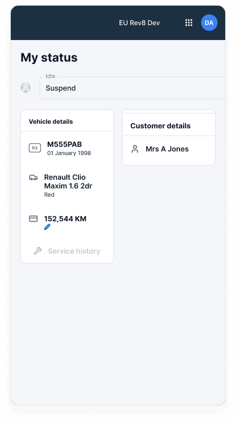 Front-end build of Keyloop product interface